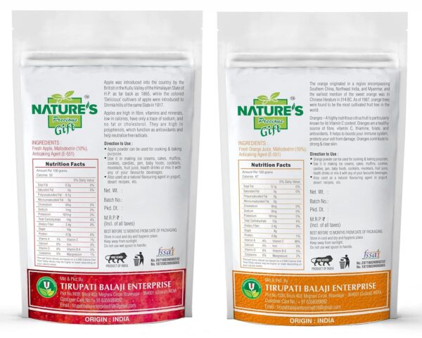 NATURE'S GIFT - FOR THOSE WHO CARE'S Apple Powder and Orange Fruit Powder - 1 KG Each (Super Saver Combo Pack) - Image 2