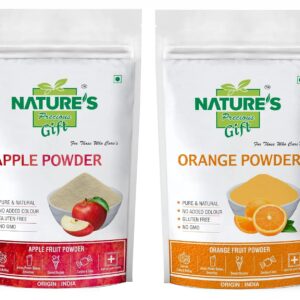 NATURE'S GIFT - FOR THOSE WHO CARE'S Apple Powder and Orange Fruit Powder - 1 KG Each (Super Saver Combo Pack)