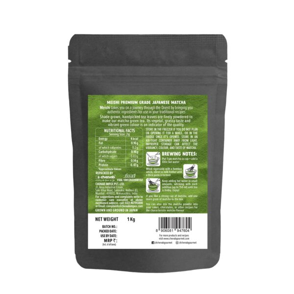 Meishi Oriental Authentic Japanese Matcha Tea | Premium Grade | 1kg | Certified Japanese Matcha Green Tea Powder | 100% Pure Authentic Matcha with High Antioxidants - Image 3