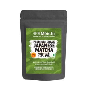 Meishi Oriental Authentic Japanese Matcha Tea | Premium Grade | 1kg | Certified Japanese Matcha Green Tea Powder | 100% Pure Authentic Matcha with High Antioxidants