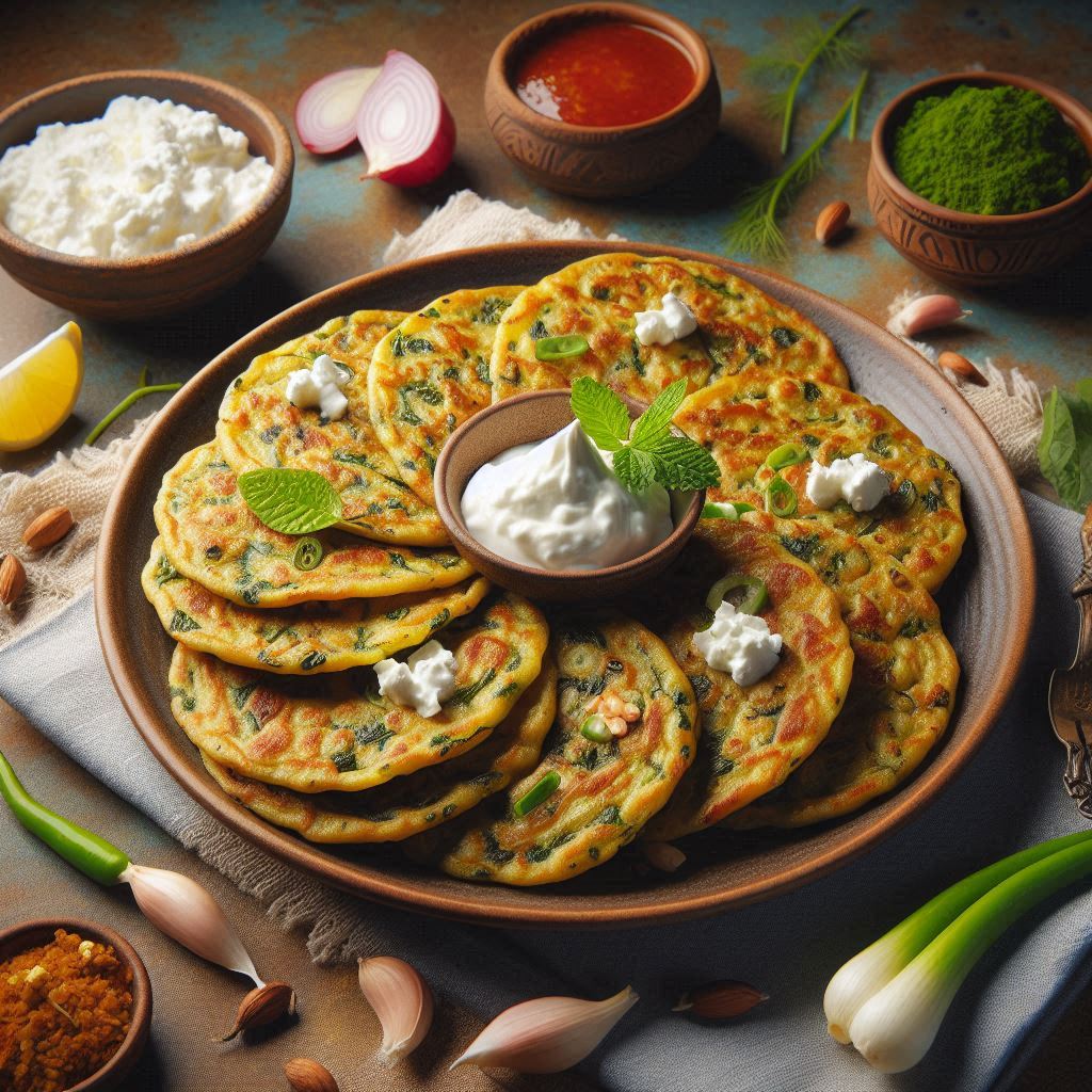 Methi Thepla with Curd (मेथी थेपला और दही)