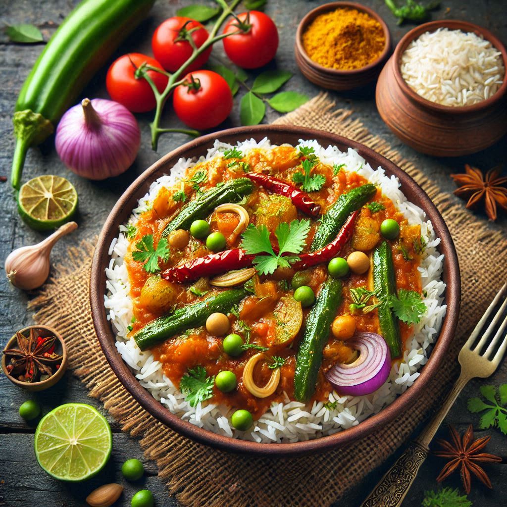 Bhindi Masala with Rice (भिंडी मसाला और चावल): A Wholesome Delight with Every Bite