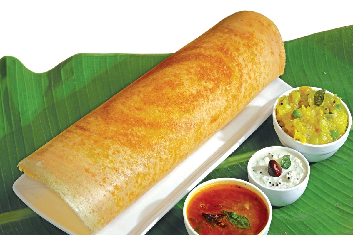 Masala Dosa with Sambar (मसाला डोसा और सांभर)