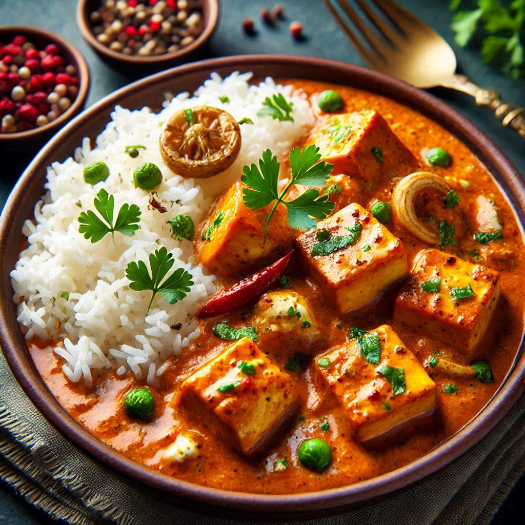 Paneer Butter Masala with Rice (पनीर बटर मसाला और चावल): A Rich and Creamy Delight