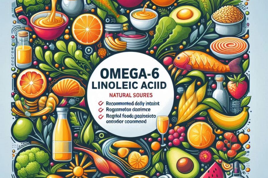 Natural sources of Omega-6 (Linoleic Acid) including sunflower oil and nuts
