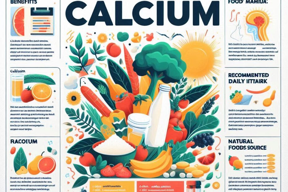 Natural sources of calcium including milk, cheese, yogurt, and leafy greens