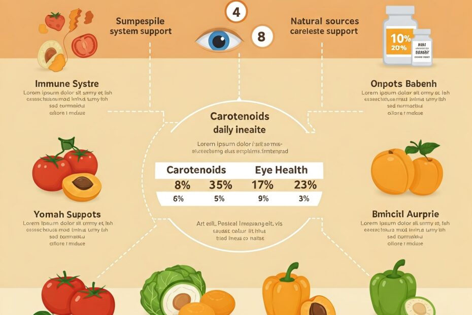 Natural sources of Carotenoids including berries, carrots, and leafy greens
