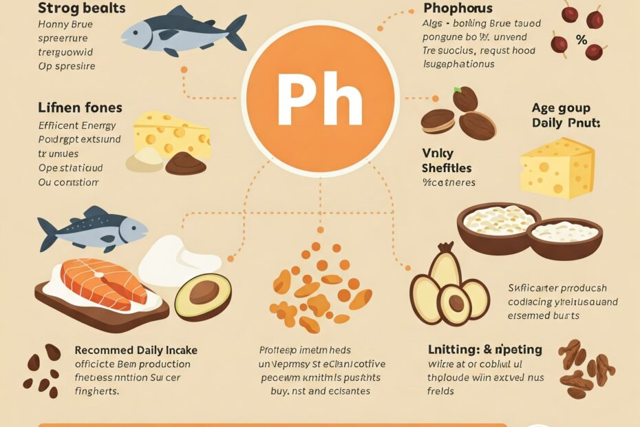 Natural sources of phosphorus including dairy products, fish, and whole grains