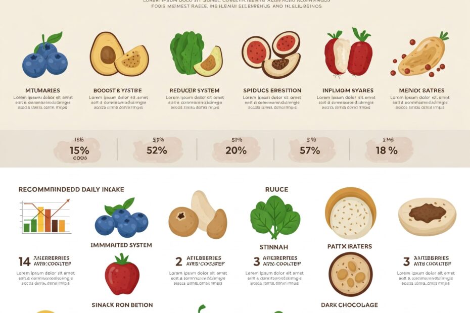 Natural sources of antioxidants including berries, leafy greens, and nuts